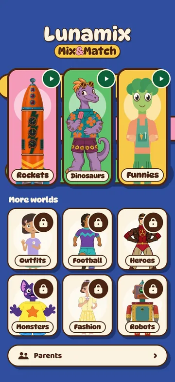 Lunamix Kids Mix & Match in-app screenshot